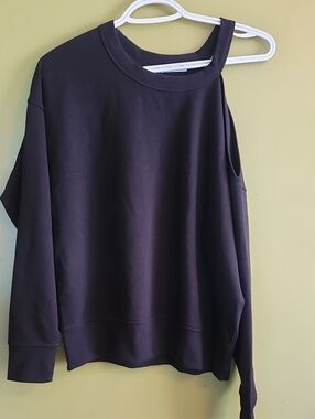 Dex Black Off-the-Shoulder One-Arm Sweater